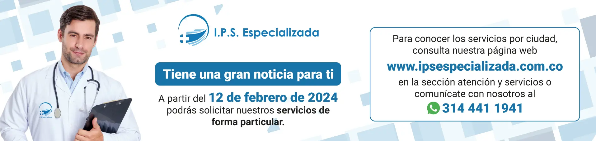 Tenemos una gran noticia para ti, ya puedes solicitar servicios de forma particular